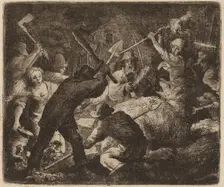 The Bear Assaulted by the Peasants, probably c. 1645/1656. Creator: Allart van Everdingen
