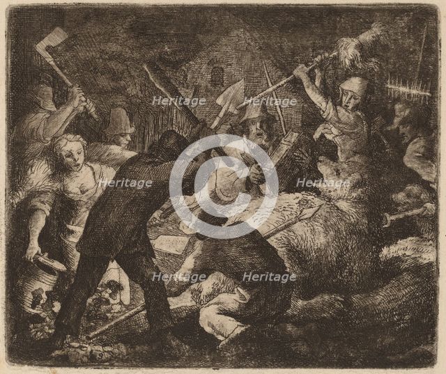 The Bear Assaulted by the Peasants, probably c. 1645/1656. Creator: Allart van Everdingen.