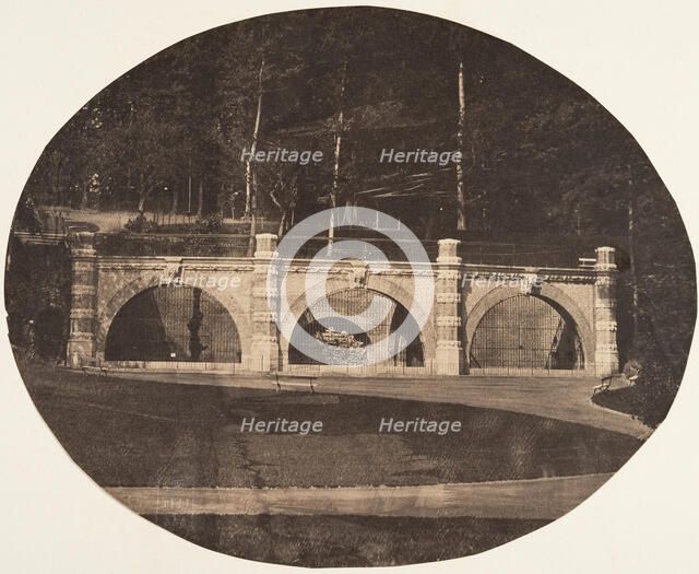 [The Bear Enclave, Zoological Gardens, Brussels], 1854-56. Creator: Louis-Pierre-Théophile Dubois de Nehaut.