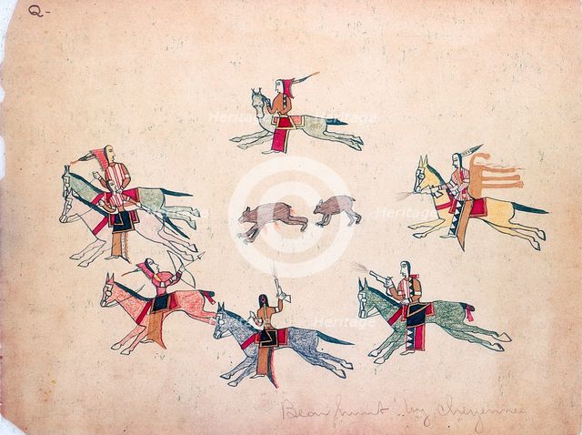 'The Bear Hunt', 1875 Artist: Making Medicine