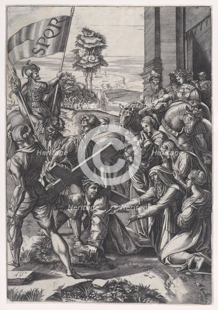 The Bearing of the Cross, 1517. Creator: Agostino Veneziano.