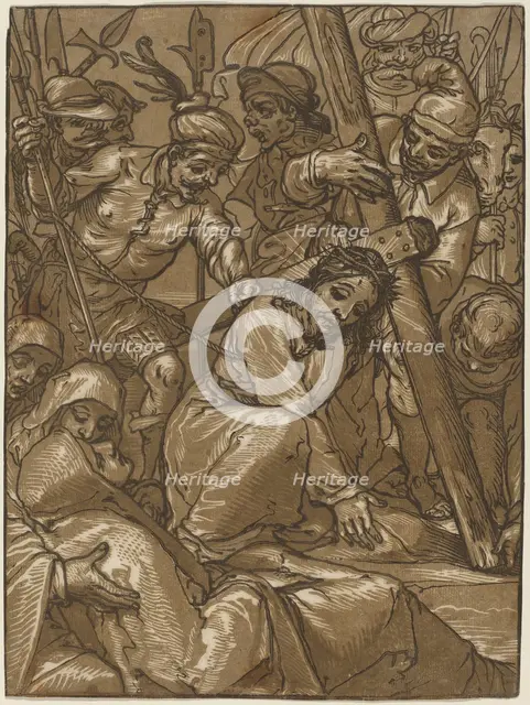 The Bearing of the Cross, 1580s. Creator: Andrea Andreani.