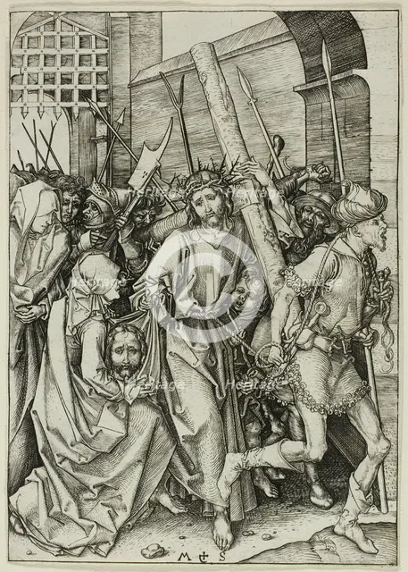The Bearing of the Cross, from The Passion, c. 1480. Creator: Martin Schongauer.