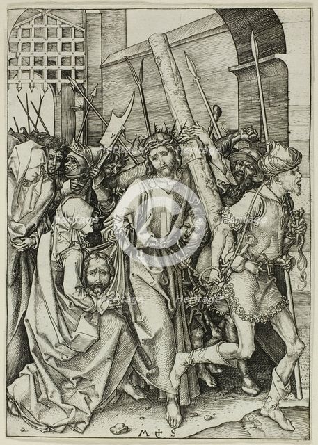 The Bearing of the Cross, from The Passion, c. 1480. Creator: Martin Schongauer.