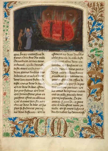 The Beast Acheron; Les Visions du chevalier Tondal, 1475. Creator: Simon Marmion.