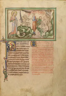 The Beast from the Earth and the Adoration of the Beast from the Sea, about 1255-1260. Creator: Unknown