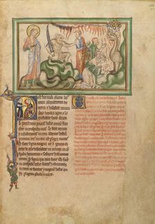 The Beast from the Earth and the Adoration of the Beast from the Sea, about 1255-1260. Creator: Unknown