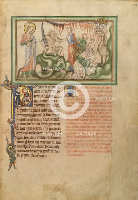 The Beast from the Earth and the Adoration of the Beast from the Sea, about 1255-1260. Creator: Unknown.