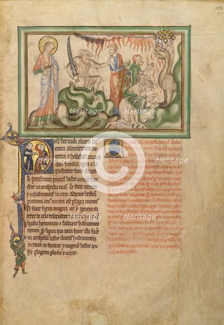 The Beast from the Earth and the Adoration of the Beast from the Sea, about 1255-1260. Creator: Unknown.