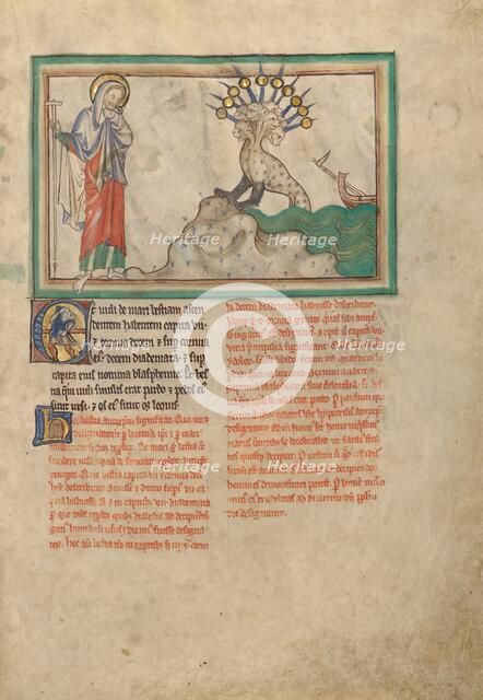 The Beast from the Sea; Dyson Perrins Apocalypse, about 1255-1260. Creator: Unknown.