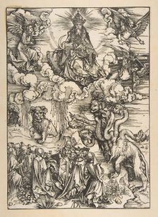 The Beast with Two Horns Like a Lamb, from The Apocalypse, Latin Edition 1511, ca. 1496. Creator: Albrecht Durer