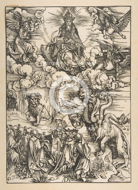 The Beast with Two Horns Like a Lamb, from The Apocalypse, Latin Edition 1511, ca. 1496. Creator: Albrecht Durer.