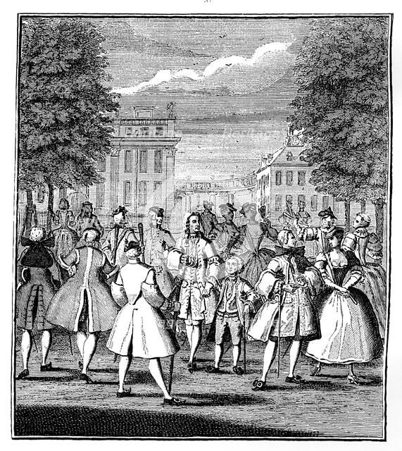 'The Beau Monde in St James's Park', 1750.Artist: LP Boitard