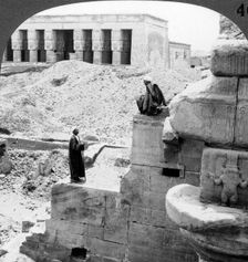 The beautiful Temple of Hathor at Denderah, Egypt 1905.Artist: Underwood & Underwood
