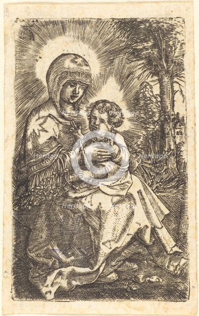 The "Beautiful Virgin" of Ratisbon in a Landscape, c. 1519/1520. Creator: Albrecht Altdorfer.