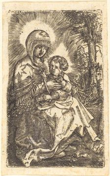 The "Beautiful Virgin" of Ratisbon in a Landscape, c. 1519/1520. Creator: Albrecht Altdorfer