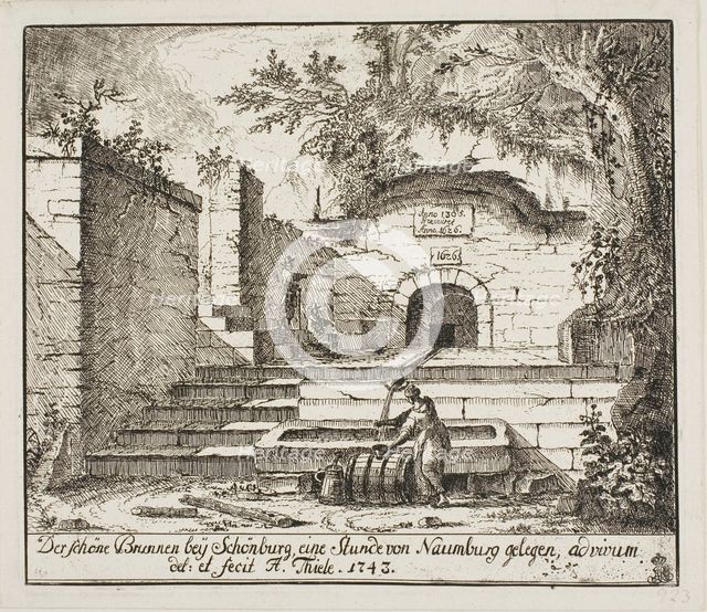 The Beautiful Fountain Near Schönburg, 1743. Creator: Alexander Thiele.