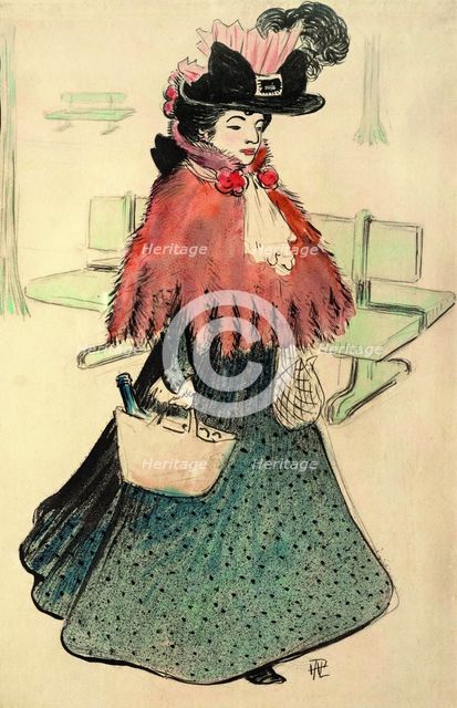 The Beautiful Jewess Goes Shopping. Le Rire magazine, 1896. Creator: Hermann-Paul, René Georges (1864-1940).