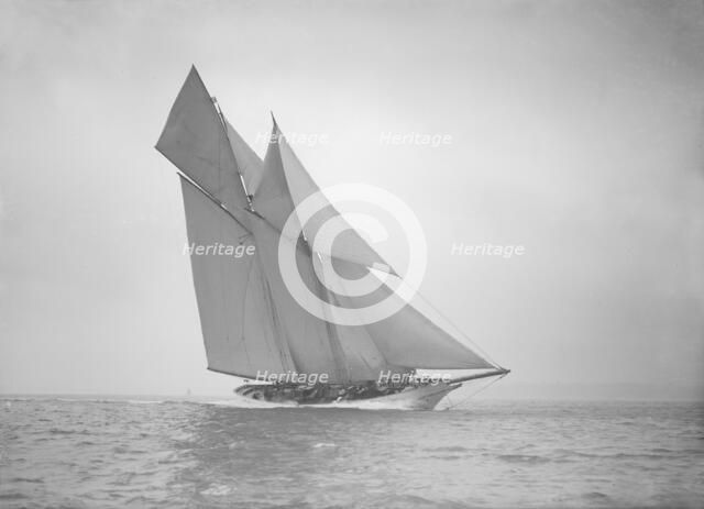 The beautiful schooner 'Cetonia' making good headway, 1911. Creator: Kirk & Sons of Cowes.