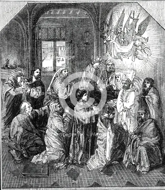 The Beaucousin Collection at the National Gallery - "The Death of the Virgin"..., 1860. Creator: Unknown.