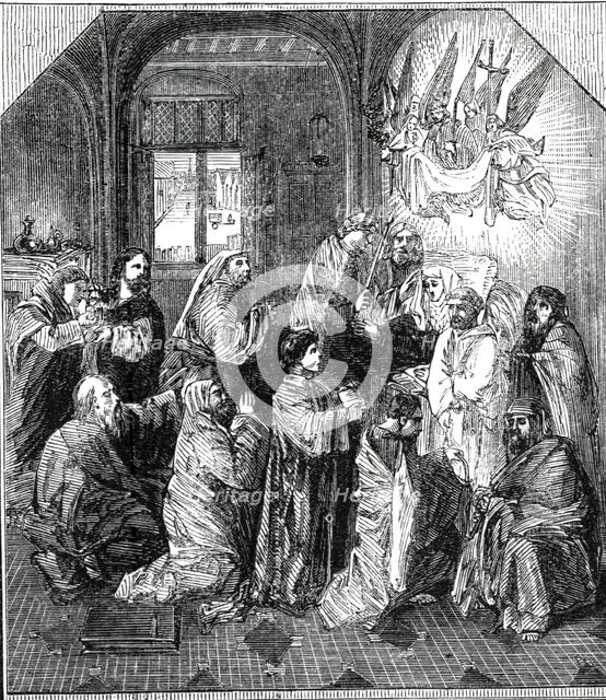 The Beaucousin Collection at the National Gallery - "The Death of the Virgin"..., 1860. Creator: Unknown.