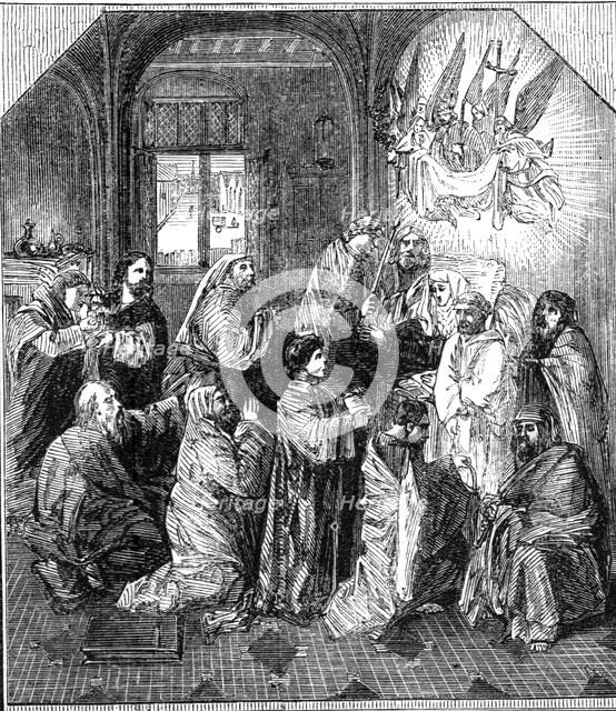 The Beaucousin Collection at the National Gallery - "The Death of the Virgin"..., 1860. Creator: Unknown.