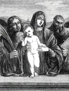 The Beaucousin Collection at the National Gallery - "Virgin and Child, with Saints"..., 1860. Creator: Unknown