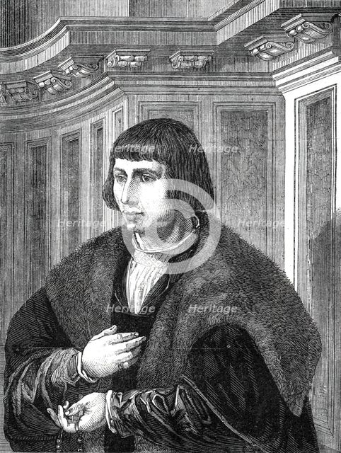The Beaucousin Collection at the National Gallery - a portrait, by Mabuse, 1860. Creator: Unknown.