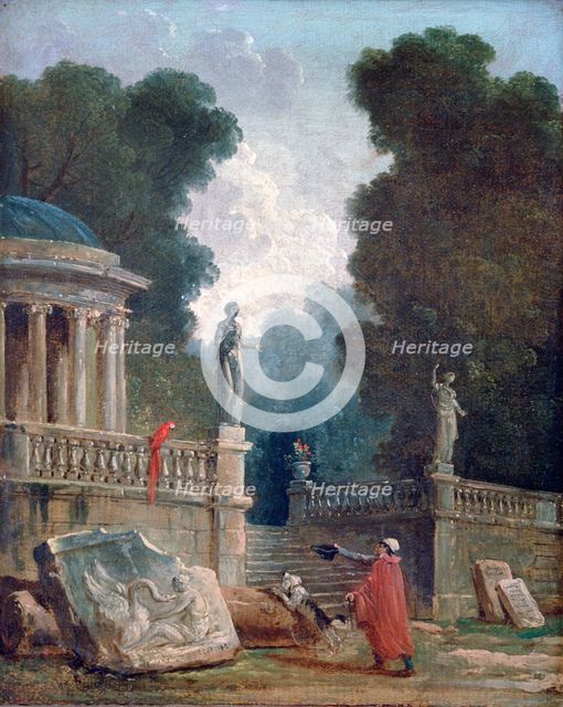 'The Beggar and the Parrot', c1750-1808. Artist: Robert Hubert