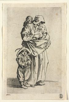 The Beggars: A Mother and Her Three Children , c. 1623. Creator: Jacques Callot (French, 1592-1635)