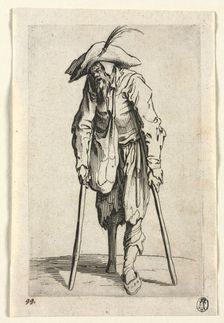 The Beggars: Beggar with Wooden Leg , c. 1623. Creator: Jacques Callot (French, 1592-1635)