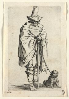 The Beggars: Blind Man with His Dog, c. 1623. Creator: Jacques Callot (French, 1592-1635)