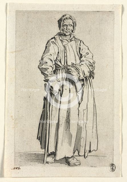 The Beggars: One-Eyed Woman , c. 1623. Creator: Jacques Callot (French, 1592-1635).