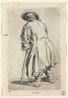 The Beggars: Old Beggar on One Single Crutch, c. 1623. Creator: Jacques Callot (French, 1592-1635)
