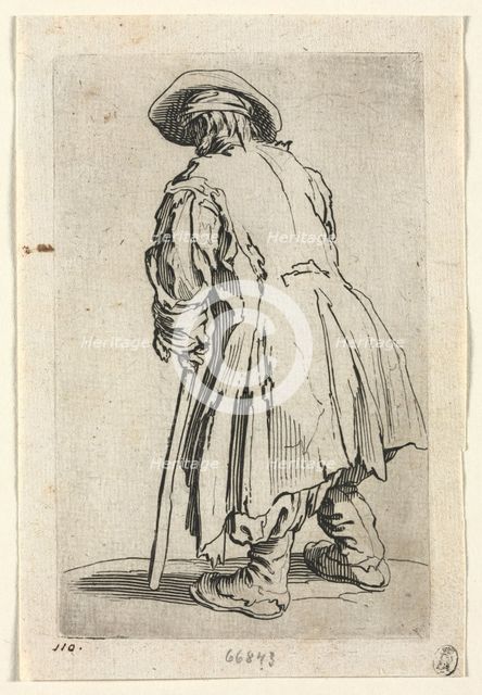 The Beggars: Old Beggar on One Single Crutch, c. 1623. Creator: Jacques Callot (French, 1592-1635).