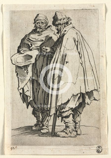 The Beggars: The Blind Man and His Companion, c. 1623. Creator: Jacques Callot (French, 1592-1635).