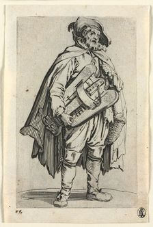 The Beggars: The Hurdy-Gurdy Player, c. 1623. Creator: Jacques Callot (French, 1592-1635)