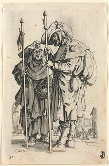 The Beggars: The Two Pilgrims, c. 1623. Creator: Jacques Callot (French, 1592-1635)