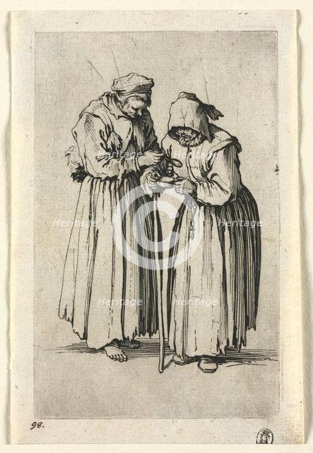 The Beggars: Two Beggar Women, c. 1623. Creator: Jacques Callot (French, 1592-1635).