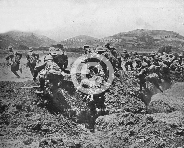 'The beginning of an advance on the Turkish positions', 1915. Artist: Unknown.