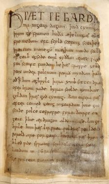 The beginning of Beowulf, c1000. Creator: Unknown