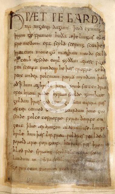 The beginning of Beowulf, c1000. Creator: Unknown.
