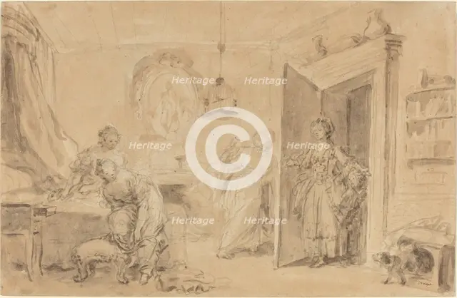 The Bedroom (Le Coucher or Ma Chemise brule). Creator: Jean-Honore Fragonard.