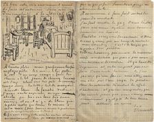 The bedroom, Letter to Paul Gauguin from Arles, Wednesday, 17 October 1888. Artist: Gogh, Vincent, van (1853-1890)