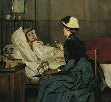 The bedside visit, 1883. Creator: Ferry Beraton