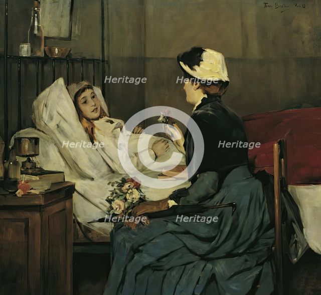 The bedside visit, 1883. Creator: Ferry Beraton.