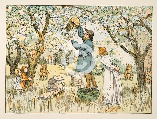 The Bee Farmer,  from Four and Twenty Toilers, pub. 1900 (colour lithograph)