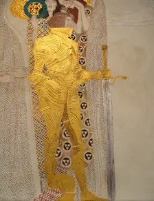 The Beethoven Frieze, Detail: Knight in Shining Armor. Artist: Klimt, Gustav (1862-1918)