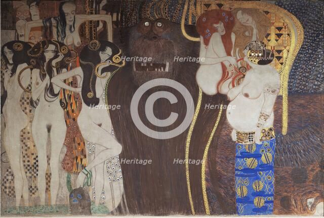 The Beethoven Frieze: "The Hostile Powers", Panel 5, 1901. Creator: Klimt, Gustav (1862-1918).