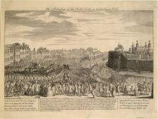The Beheading of the Jacobite rebels at Tower Hill, 1746. Artist: Anonymous